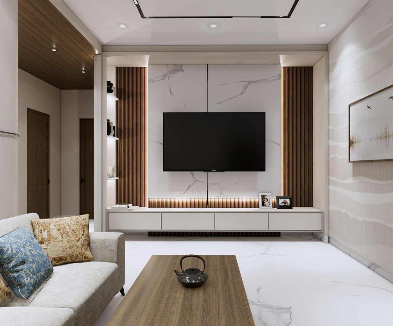Delhi apartment — TV area