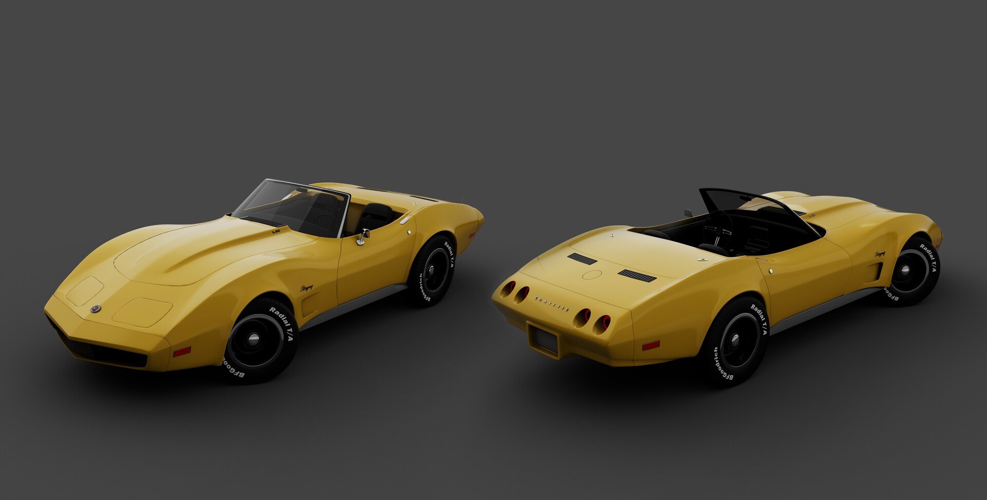 Classic convertible — front and rear studies